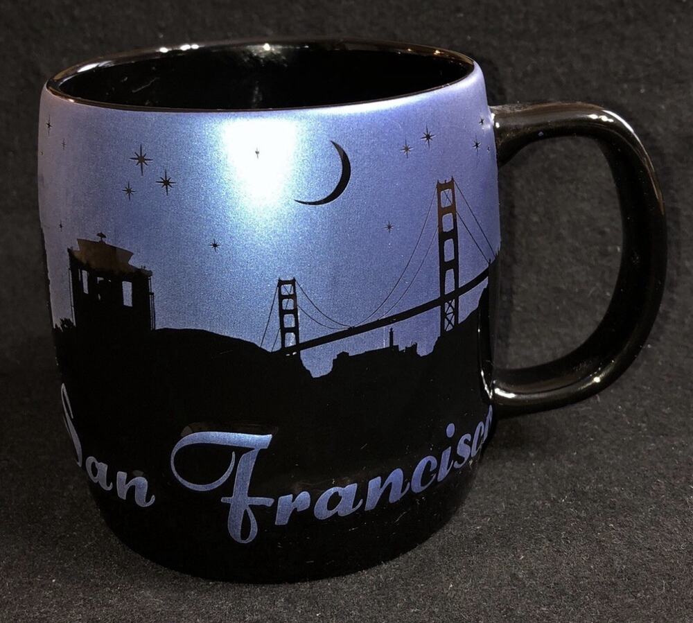 SAN FRANCISCO Mugs Night City Skyline Cityscape Silhouette 2014 Americaware
